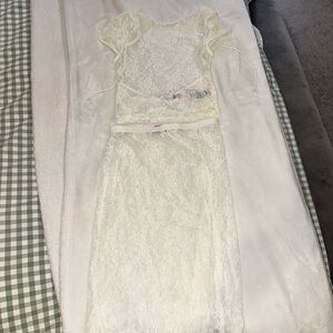 Edikted Lace Set in Cream